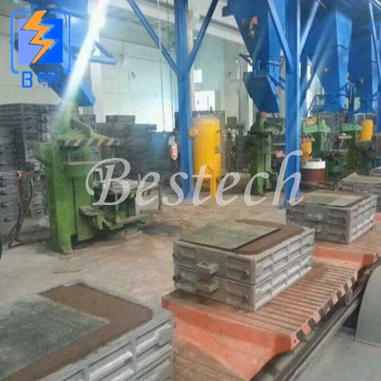 Línea de fundición automática de arena verde Línea de producción de bocas